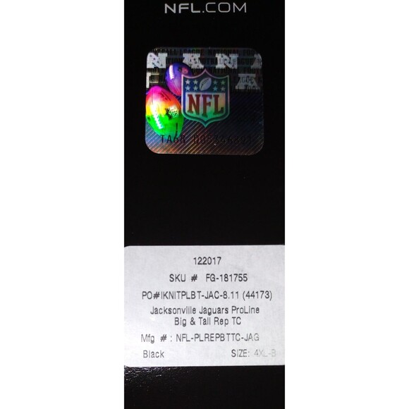 Jacksonville Jaguars Blank Jersey Size 4XL-B NFL Pro Line NEW with TAGS (BIG) - Picture 5 of 7